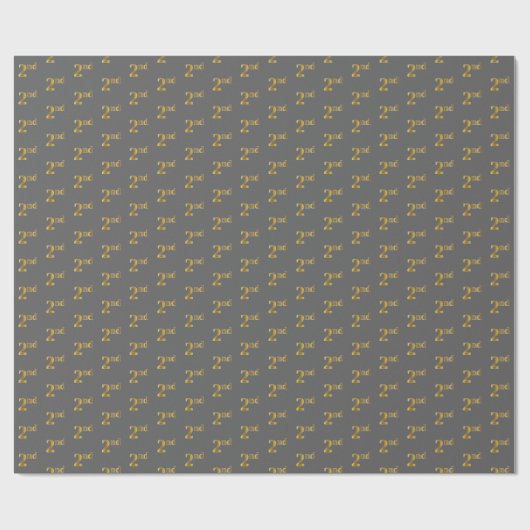 Grijs, Faux Gold 2e (tweede) gebeurtenisomslagpapi Cadeaupapier (Vlak)