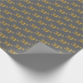 Grijs, Faux Gold 30ste (dertigste) Evenement Cadeaupapier (Hoek)