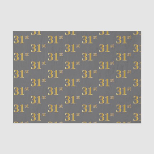 Grijs, Faux Gold 31st (31ste) evenement Tissuepapier (Voorkant)