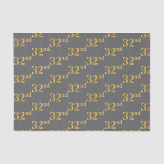Grijs, Faux Gold 32e (32e) evenement Tissuepapier (Voorkant)