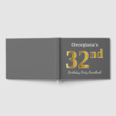 Grijs, Faux Gold 32e verjaardag Partij + Eigen naa Gastenboek (Volledig)