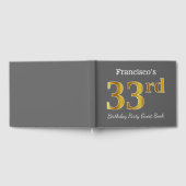 Grijs, Faux Gold 33e verjaardag Partij + Eigen naa Gastenboek (Volledig)