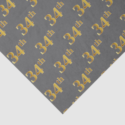 Grijs, Faux Gold 34e (34e) evenement Tissuepapier (Detail)