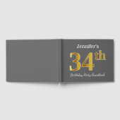 Grijs, Faux Gold 34e verjaardag Partij + Eigen naa Gastenboek (Volledig)