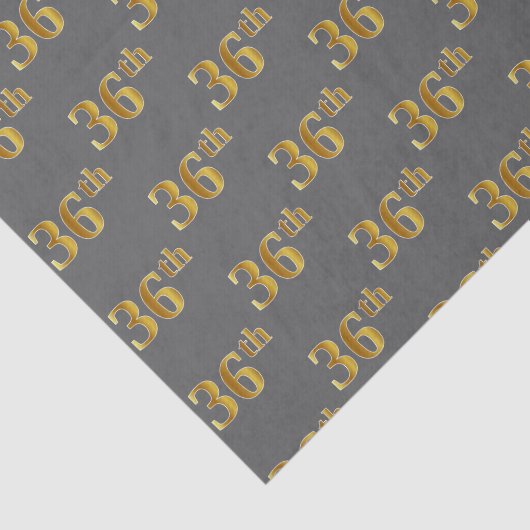 Grijs, Faux Gold 36e (Zesendertig) evenement Tissuepapier (Detail)