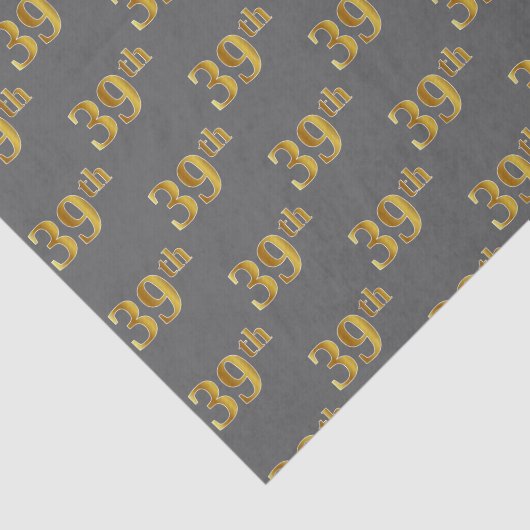 Grijs, Faux Gold 39th (negenendertig) evenement Tissuepapier (Detail)