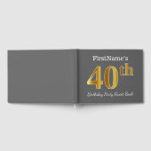 Grijs, Faux Gold 40ste verjaardagsfeestje + aangep Gastenboek (Volledig)
