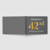 Grijs, Faux Gold 42e verjaardag Partij + Eigen naa Gastenboek (Volledig)