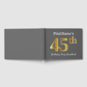 Grijs, Faux Gold 45e verjaardag Partij + Eigen naa Gastenboek (Volledig)