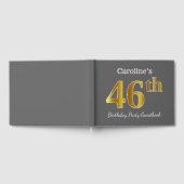 Grijs, Faux Gold 46e verjaardag Partij + Eigen naa Gastenboek (Volledig)