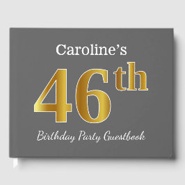 Grijs, Faux Gold 46e verjaardag Partij + Eigen naa Gastenboek