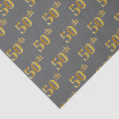 Grijs, Faux Gold 50e (Vijftigste) Event Tissue Pap Tissuepapier (Detail)