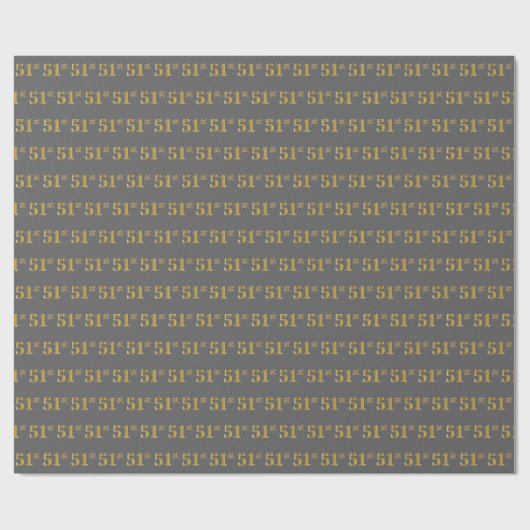 Grijs, Faux Gold 51st (vijftig-eerste) evenement Cadeaupapier (Vlak)