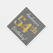 Grijs, Faux Gold 54ste verjaardag + aangepaste naa Servet (Hoek)