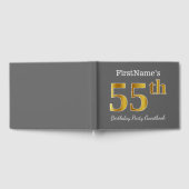 Grijs, Faux Gold 55e verjaardag Partij + Eigen naa Gastenboek (Volledig)