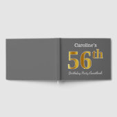 Grijs, Faux Gold 56e verjaardag Partij + Eigen naa Gastenboek (Volledig)
