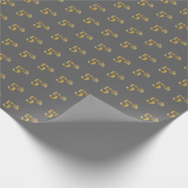 Grijs, Faux Gold 5th (5e) Event Wrapping Paper Cadeaupapier