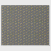 Grijs, Faux Gold 5th (5e) Event Wrapping Paper Cadeaupapier (Vlak)