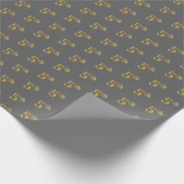 Grijs, Faux Gold 5th (5e) Event Wrapping Paper Cadeaupapier