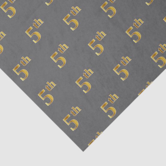 Grijs, Faux Gold 5th (vijfde) gebeurtenispapier Tissuepapier (Detail)