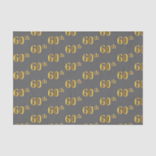 Grijs, Faux Gold 60e (Zestigste) Event Tissue Pape Tissuepapier