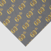 Grijs, Faux Gold 60e (Zestigste) Event Tissue Pape Tissuepapier (Detail)