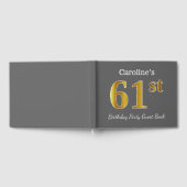 Grijs, Faux Gold 61ste verjaardagsfeestje + aangep Gastenboek (Volledig)