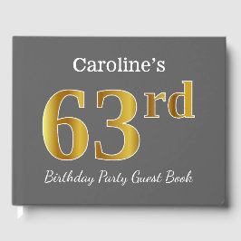 Grijs, Faux Gold 63e verjaardag Partij + Eigen naa Gastenboek