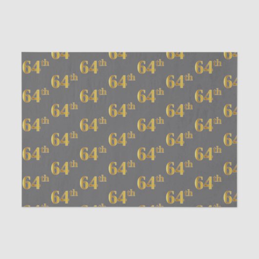 Grijs, Faux Gold 64e (64e) evenement Tissuepapier (Voorkant)