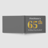 Grijs, Faux Gold 65th Birthday Party + Aangepaste  Gastenboek (Volledig)