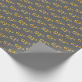 Grijs, Faux Gold 69ste (negenenzestig) Evenement Cadeaupapier