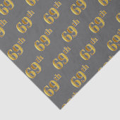 Grijs, Faux Gold 69ste (negenenzestig) Evenement Tissuepapier (Detail)