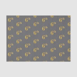 Grijs, Faux Gold 6th (Zesde) Event Tissue Paper Tissuepapier
