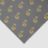 Grijs, Faux Gold 6th (Zesde) Event Tissue Paper Tissuepapier (Detail)