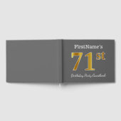 Grijs, Faux Gold 71e verjaardag Partij + Eigen naa Gastenboek (Volledig)