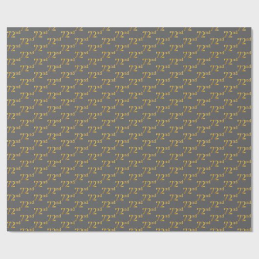 Grijs, Faux Gold 72e (72e) Evenement Cadeaupapier (Vlak)