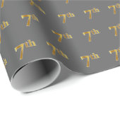 Grijs, Faux Gold 7th (7e) Event Wrapping Paper Cadeaupapier (Rol Hoek)