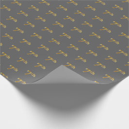 Grijs, Faux Gold 7th (7e) Event Wrapping Paper Cadeaupapier