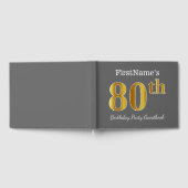 Grijs, Faux Gold 80e verjaardag Partij + Eigen naa Gastenboek (Volledig)