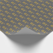 Grijs, Faux Gold 81ste (eenentachtig) evenement Cadeaupapier (Hoek)