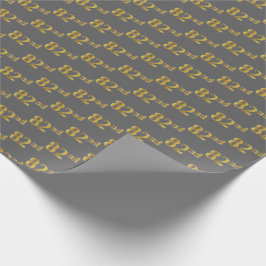 Grijs, Faux Gold 82e (82e) evenement Cadeaupapier