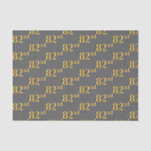 Grijs, Faux Gold 82e (82e) evenement Tissuepapier (Voorkant)