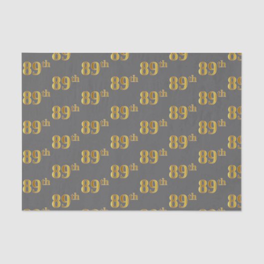 Grijs Faux Gold 89th (89ste) evenement Tissuepapier (Voorkant)