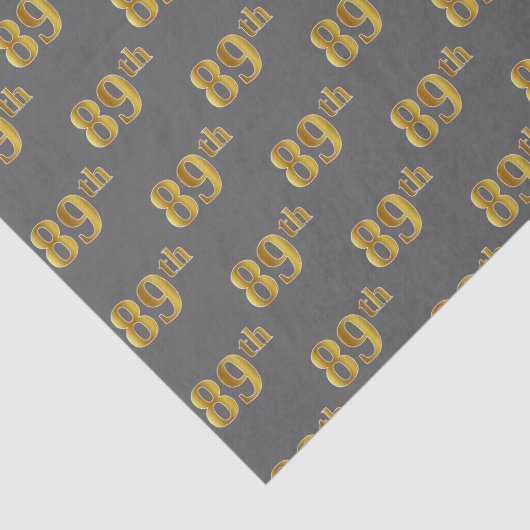 Grijs Faux Gold 89th (89ste) evenement Tissuepapier (Detail)