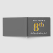 Grijs, Faux Gold 8th Birthday Party + Aangepaste n Gastenboek (Volledig)