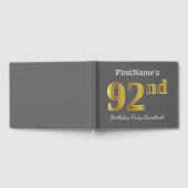 Grijs, Faux Gold 92e verjaardag Partij + Eigen naa Gastenboek (Volledig)