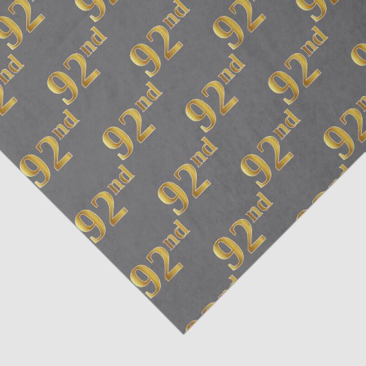 Grijs, Faux Gold 92nd (negenennegentig) evenement Tissuepapier (Detail)