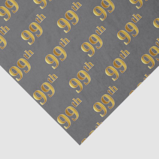 Grijs, Faux Gold 99th (negenennegentig) evenement Tissuepapier (Detail)