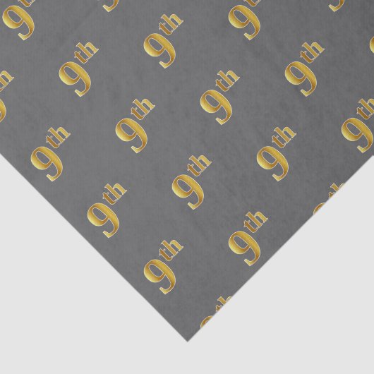 Grijs, Faux Gold 9de (negende) gebeurtenispapier Tissuepapier (Detail)