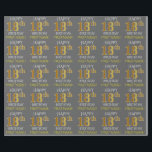 Grijs, Faux Gold "HAPPY 18th BIRTHDAY" Cadeaupapier<br><div class="desc">Dit wikkelpapierontwerp heeft een boodschap als "HAPPY 18th BIRTHDAY", waarbij de "18th" een faux/imitatie gouden uiterlijk heeft. Het beschikt ook over een naam die kan worden aangepast, en een grijze (grijze) gekleurde achtergrond. Het kan misschien worden gebruikt bij het inpakken van geschenken die worden gegeven voor iemands achttiende verjaardag. [~Z0000187]...</div>